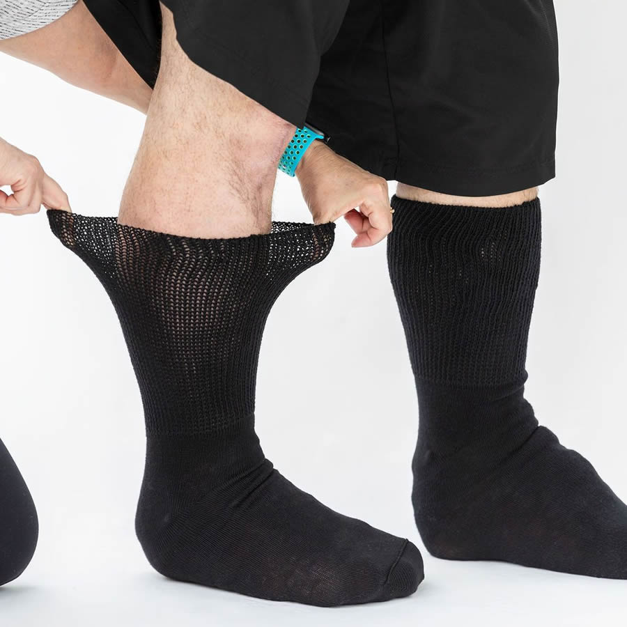 Gooi Extra Wide Socks for Swollen Feet Soft Stretch up to 30 Seniors  Diabetics Men Women