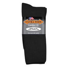 Load image into Gallery viewer, Extra Wide Athletic Crew Sock - Black
