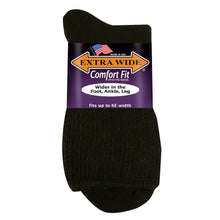 Load image into Gallery viewer, Extra Wide Athletic Quarter Sock - Black
