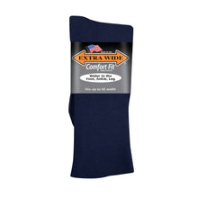 Load image into Gallery viewer, Extra Wide Dress Socks - Navy
