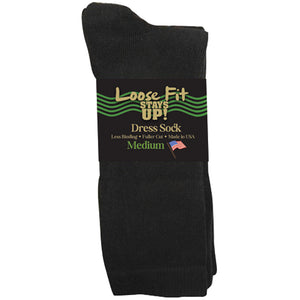 Loose Fit Stays Up Over the Calf Dress Socks