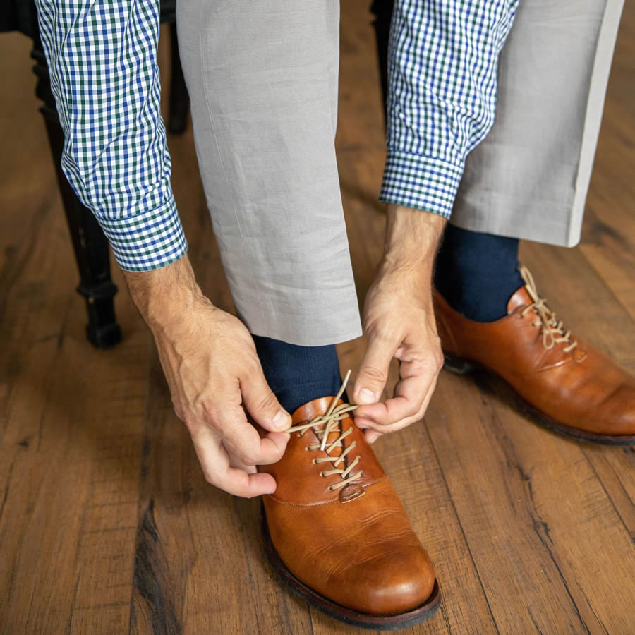 Navy Easy Fit Over the Calf Dress Socks