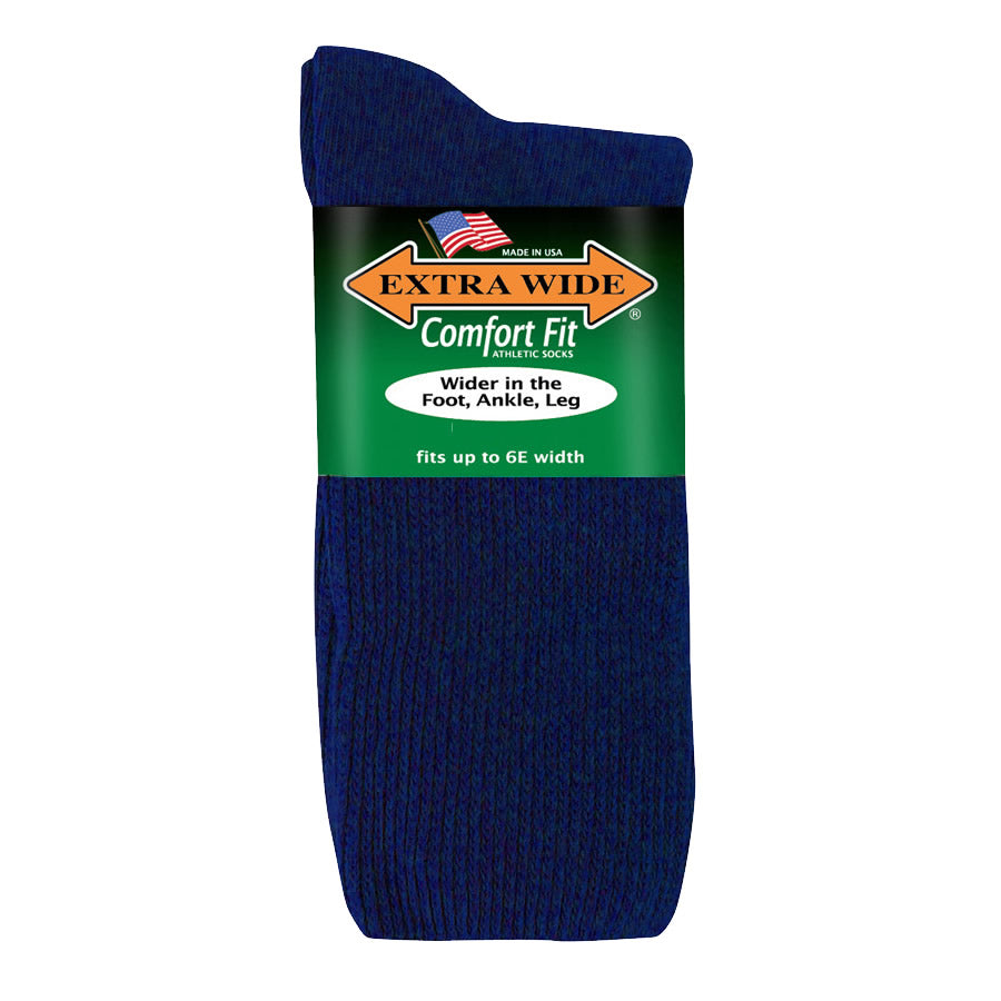 Extra Wide Cotton Comfort Fit Dress Socks 3-PK Made in the USA