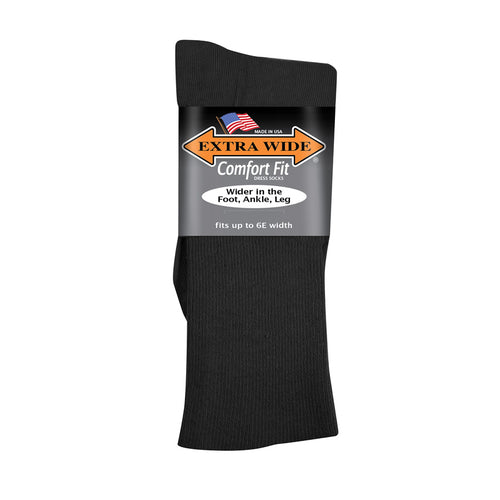 Extra Wide Dress Socks - Black