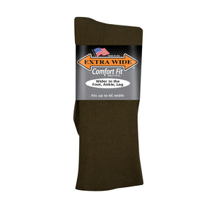 Extra Wide Dress Socks - Brown