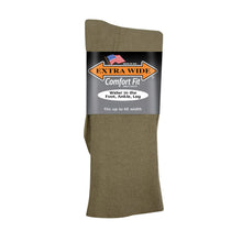 Load image into Gallery viewer, Extra Wide Dress Socks - Tan
