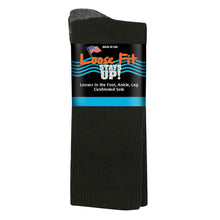 Load image into Gallery viewer, Loose Fit Stays Up Cotton Casual Crew Socks - Black

