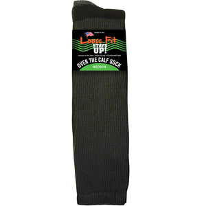 Loose Fit Stays Up Over the Calf Socks - Black