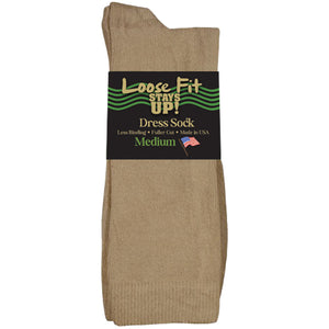 Loose Fit Stays Up Over the Calf Dress Socks