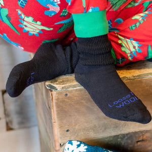 Loose Fit Stays Up Solid Merino Wool Socks in December